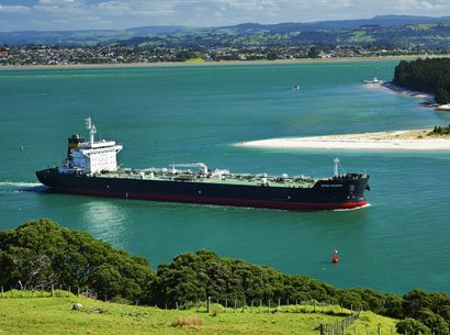 Asphalt vessel out at sea